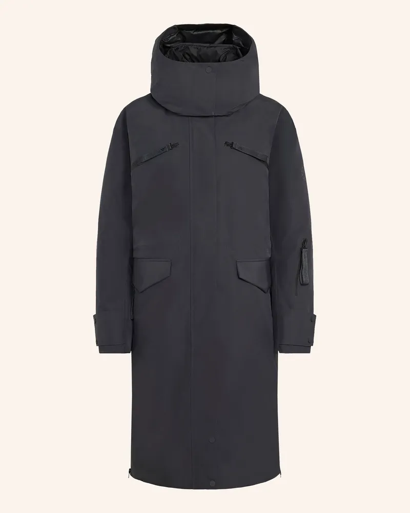 adidas Mantel Adidas By Stella Mccartney Long Padded Mit Abnehmbarer Kapuze schwarz Dunkelgrau
