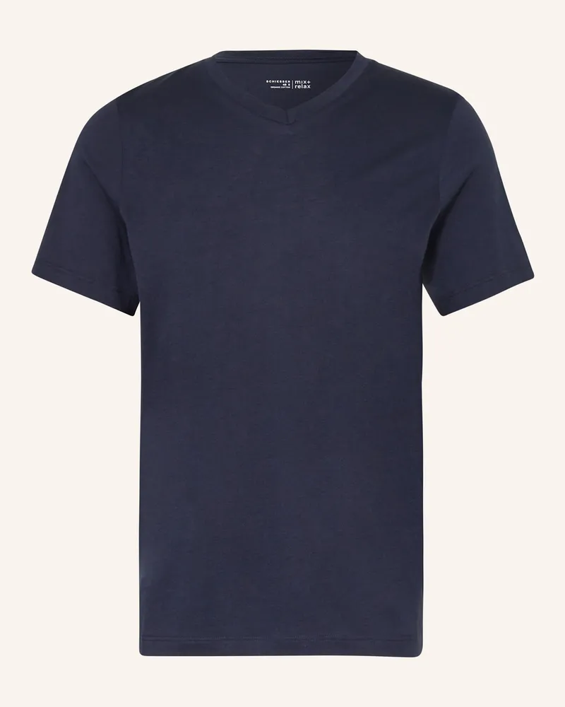 Schiesser Schlafshirt Mix+Relax blau Dunkelblau