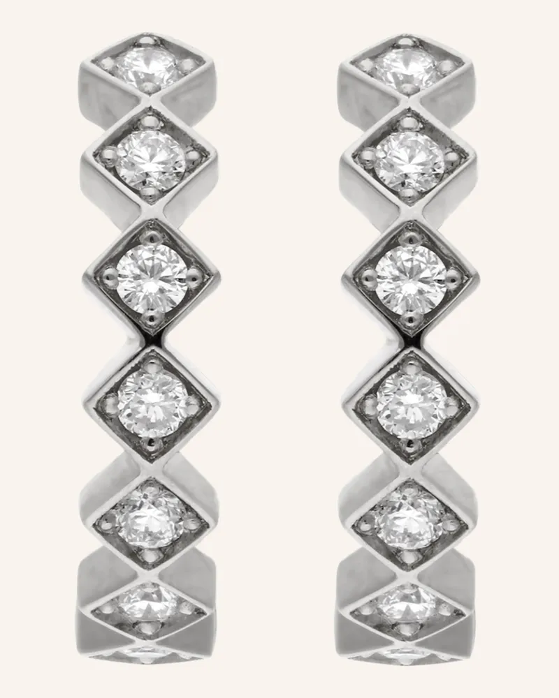 CADA Creolen Maya Hoops silber Weissgold