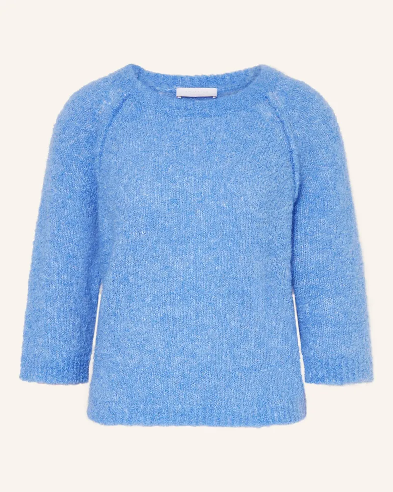 Rich&Royal Bouclé-Pullover mit 3/4-Arm Blau