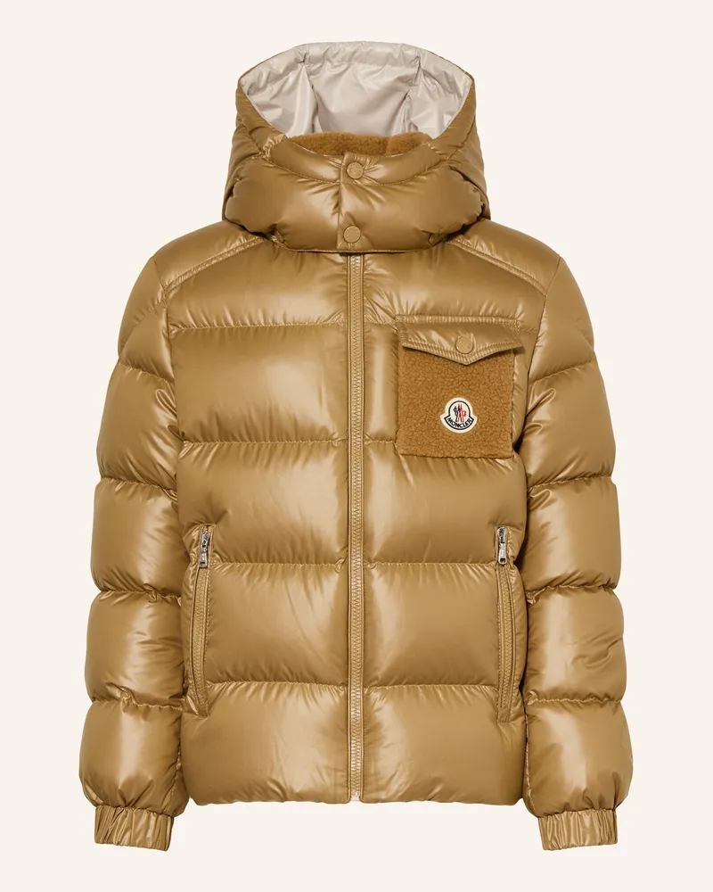 Moncler Daunenjacke Yule Mit Abnehmbarer Kapuze beige Camel