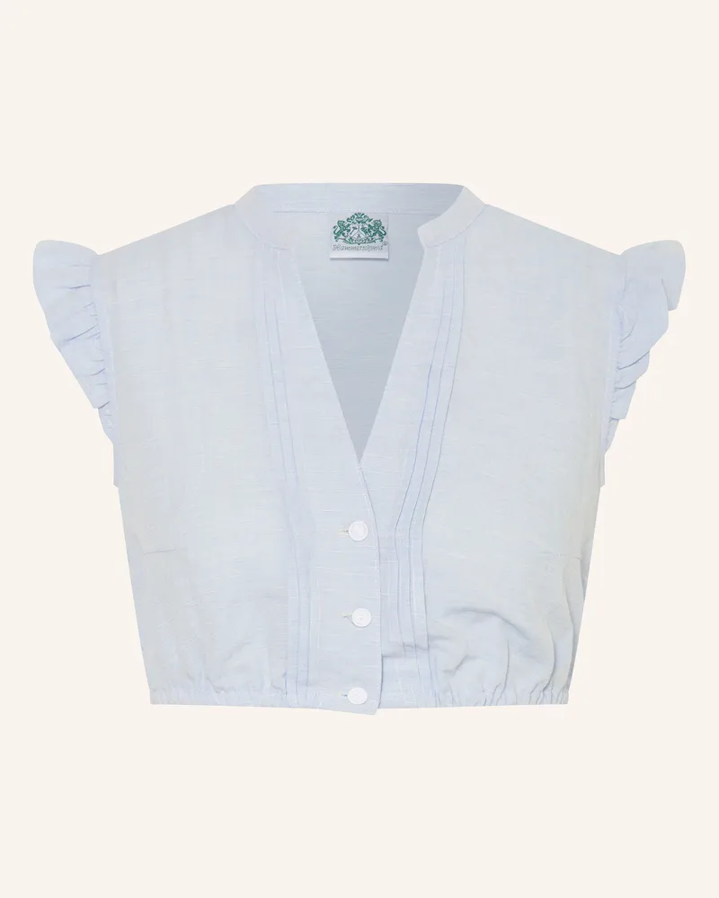 Hammerschmid Dirndlbluse ANNI mit Rüschen Hellblau