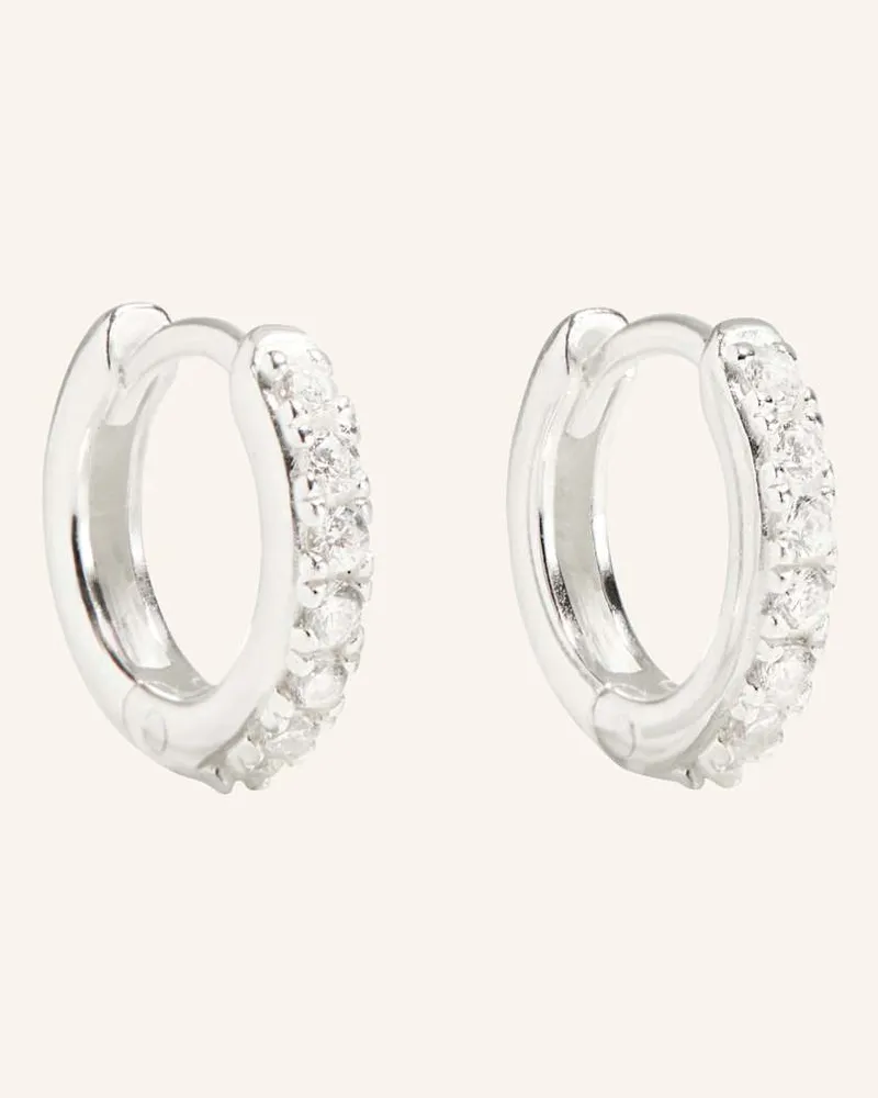 POMPIDOU Creolen LILLIAN MICRO PAVé by GLAMBOU Silber