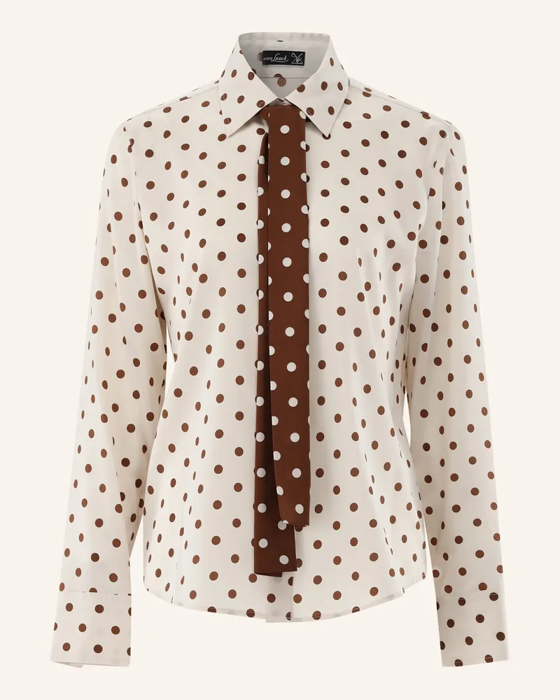 van Laack Bluse Modern Fit braun Creme