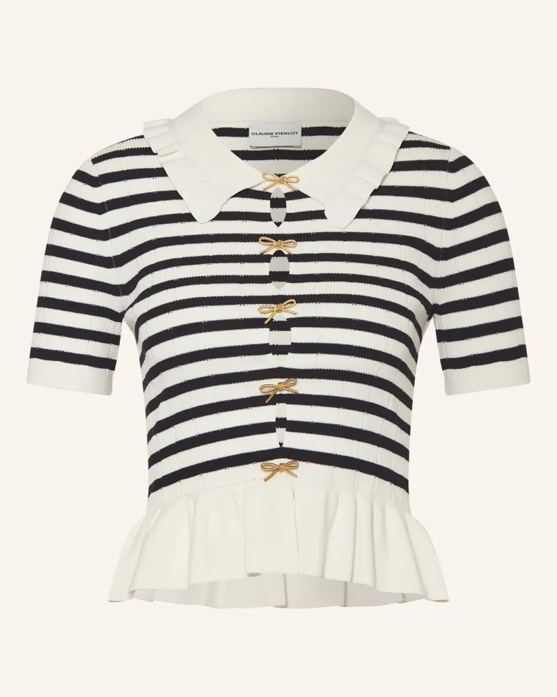 Claudie Pierlot Strickshirt mit Cut-outs Weiss