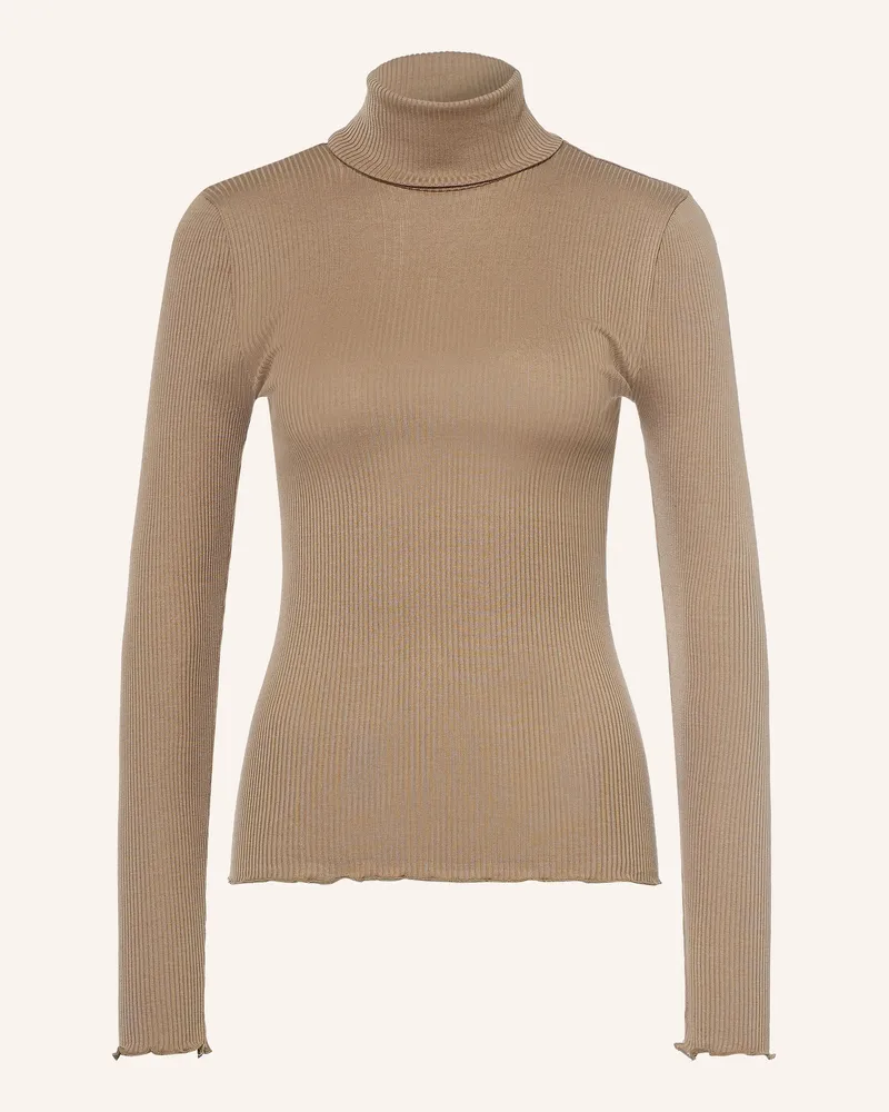 Rosemunde Rollkragenshirt Beatha Mit Seide braun Khaki