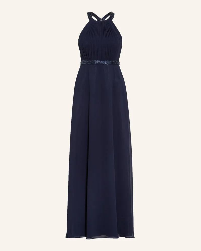 Vera Mont Abendkleid mit Schmucksteinen Dunkelblau