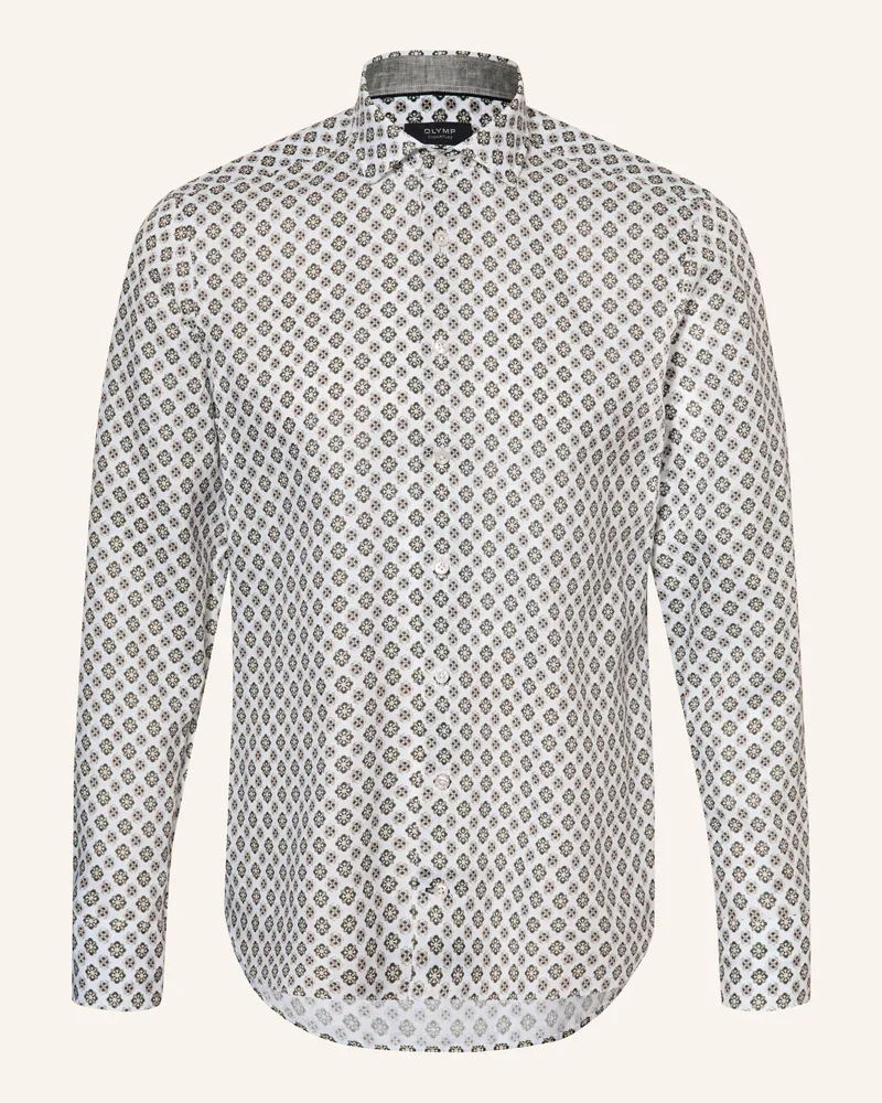 Olymp Leinenhemd casual tailored fit Grün