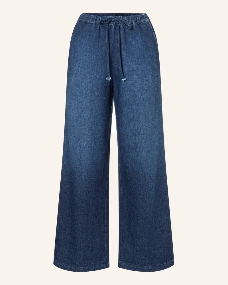 THE.NIM Hose Woman String Pant 3/1 Loose Weave blau Blau