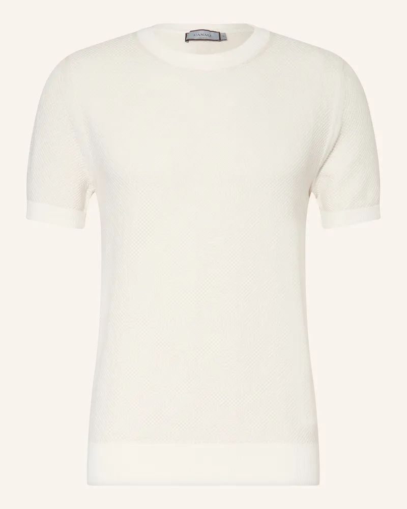 Canali Strickshirt Weiss