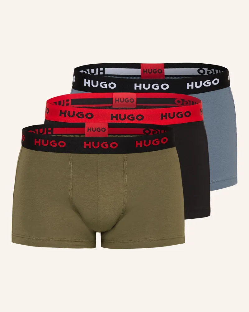 HUGO BOSS 3er-Pack Boxershorts gruen Khaki
