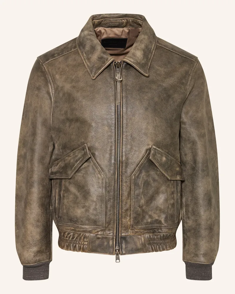 AllSaints Lederjacke MARLAND Braun