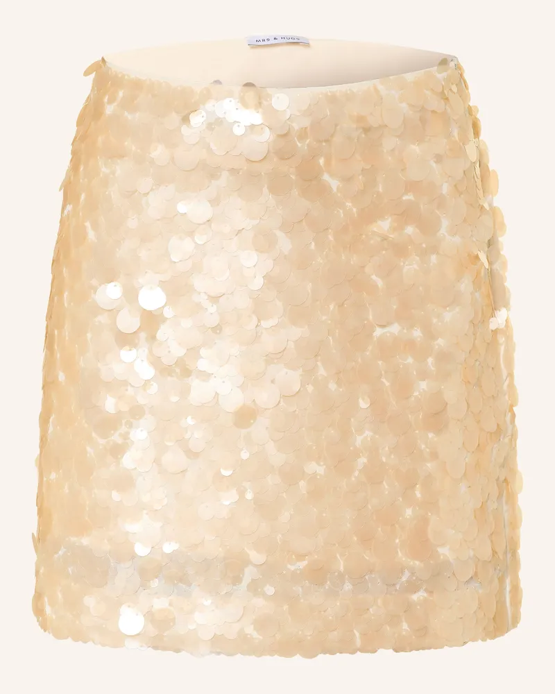 Mrs & HUGS Rock Mit Pailletten rosa Beige
