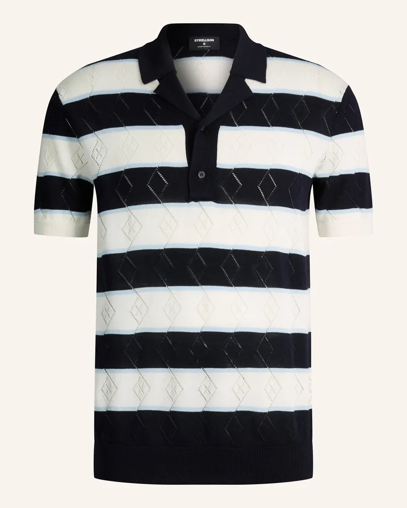 Strellson Strick-Poloshirt Adrian weiss Dunkelblau