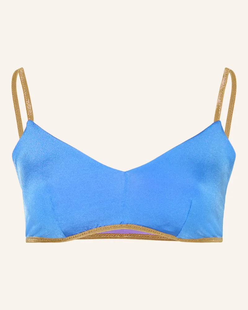 MYMARINI Bralette-Bikini-Top CLASSIC SHINE zum Wenden mit UV-Schutz 50 Hellblau