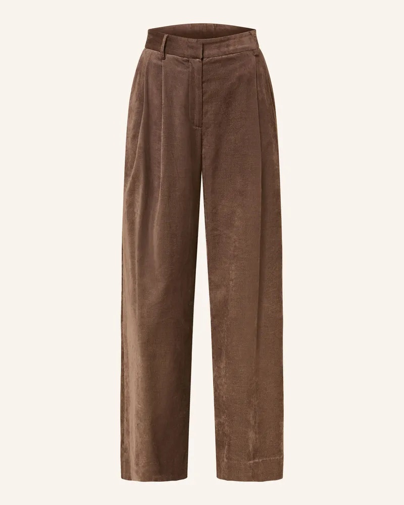 Antonelli Firenze Marlenehose Palma Aus Samt braun Dunkelbraun
