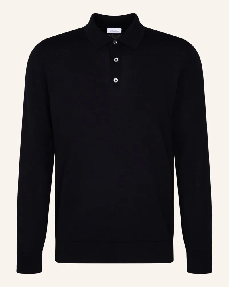 Seidensticker Pullover, Polo Regular Fit schwarz Schwarz