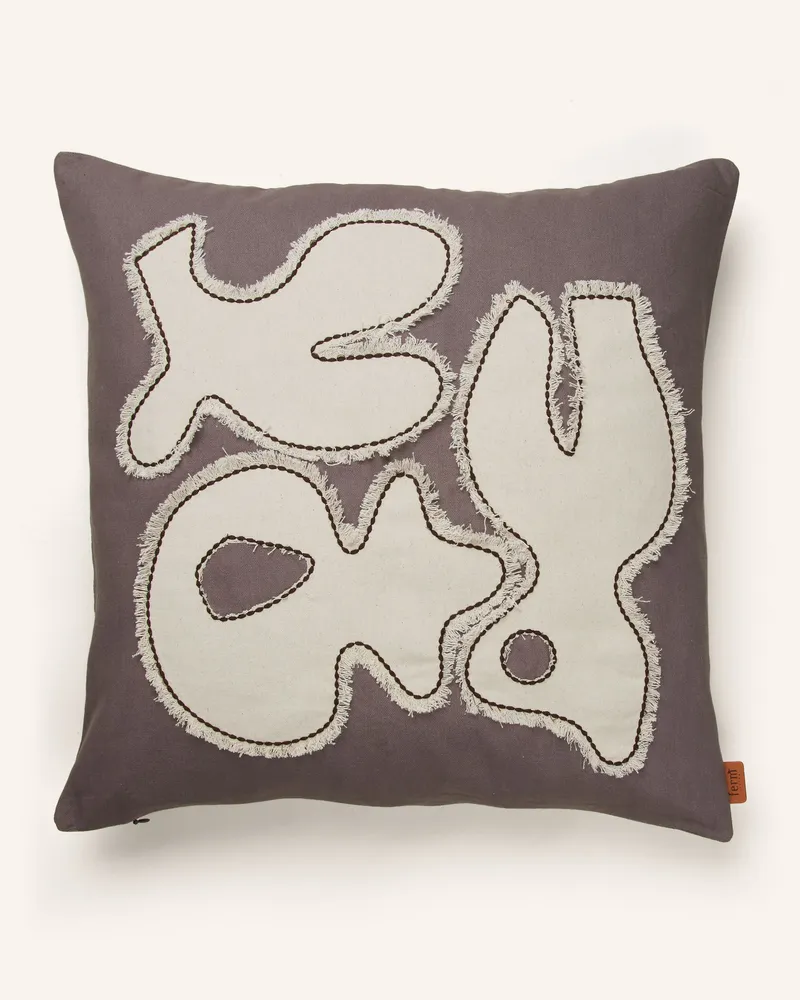 ferm LIVING Dekokissen FIGURE mit Daunenfüllung Grau