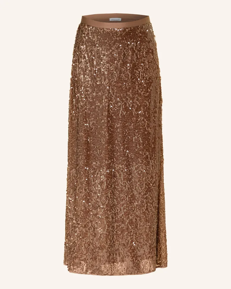 Mrs & HUGS Rock Mit Pailletten braun Dunkelbraun