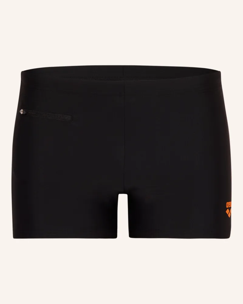 Arena Badehose Zip Mit Uv-Schutz schwarz Schwarz