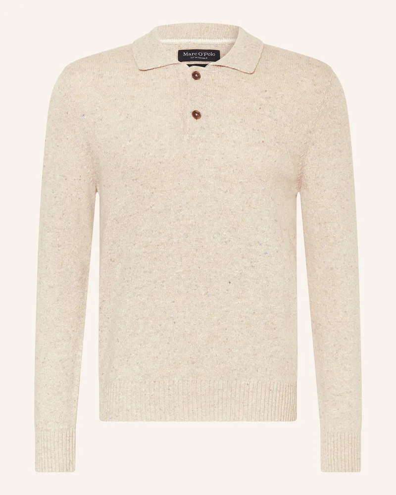 Marc O'Polo Strick-Poloshirt Hellgrau