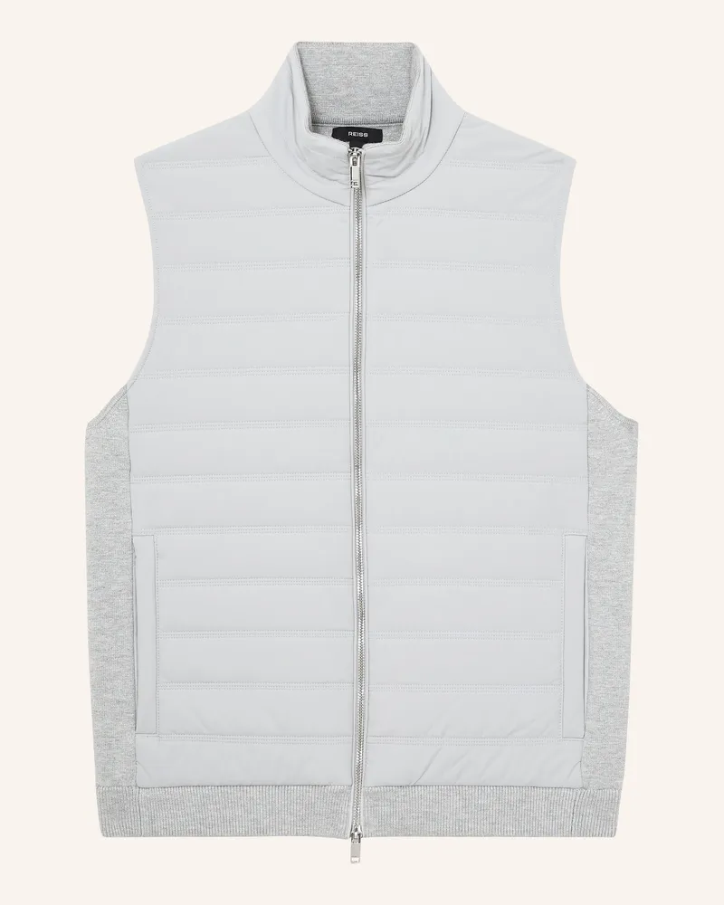Reiss Steppweste Newford Im Materialmix grau Hellgrau