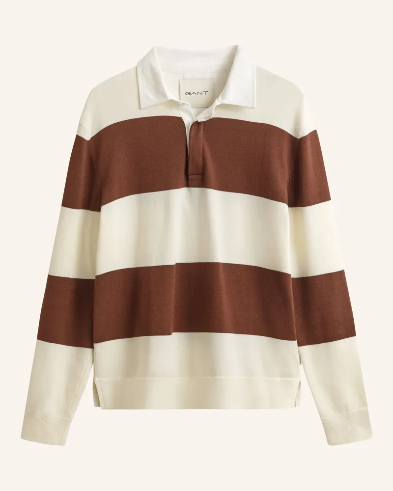 Gant Strick-Rugbyshirt beige Creme