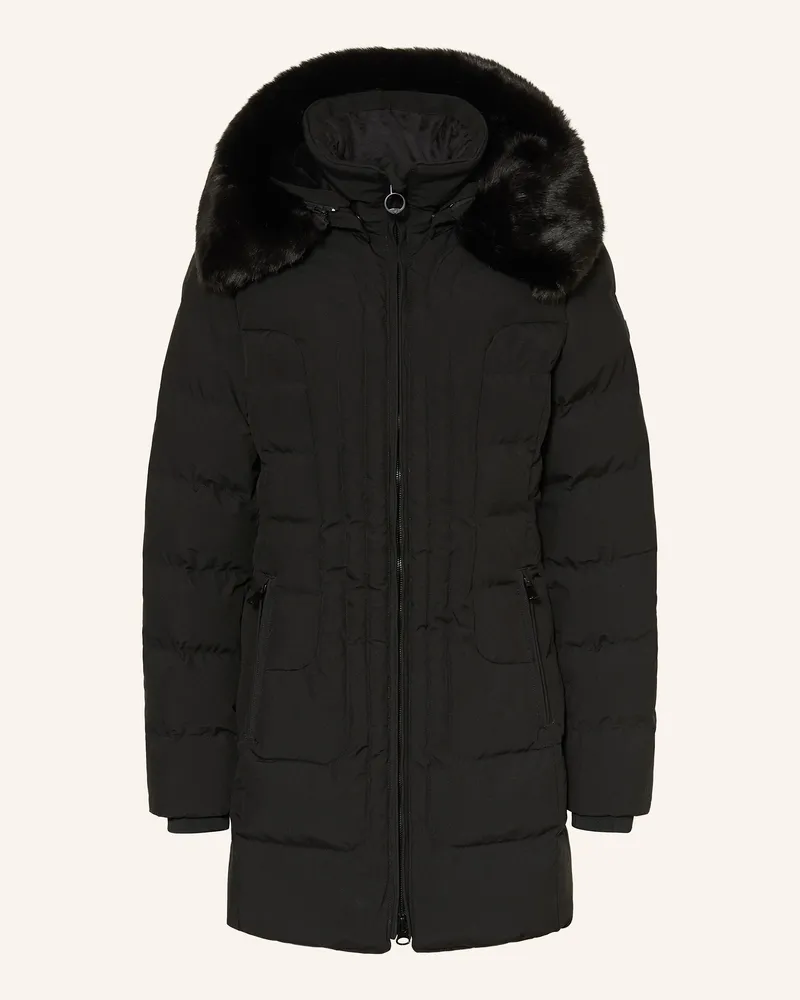 Wellensteyn Steppmantel Belvitesse Long Mit Dupont™ Sorona®-Isolierung Und Abnehmbarem Kunstpelz schwarz Schwarz
