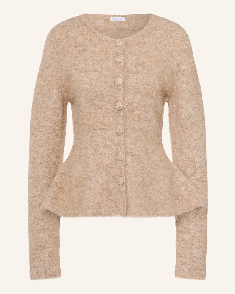 Mrs & HUGS Strickjacke Mit Alpaka beige Beige