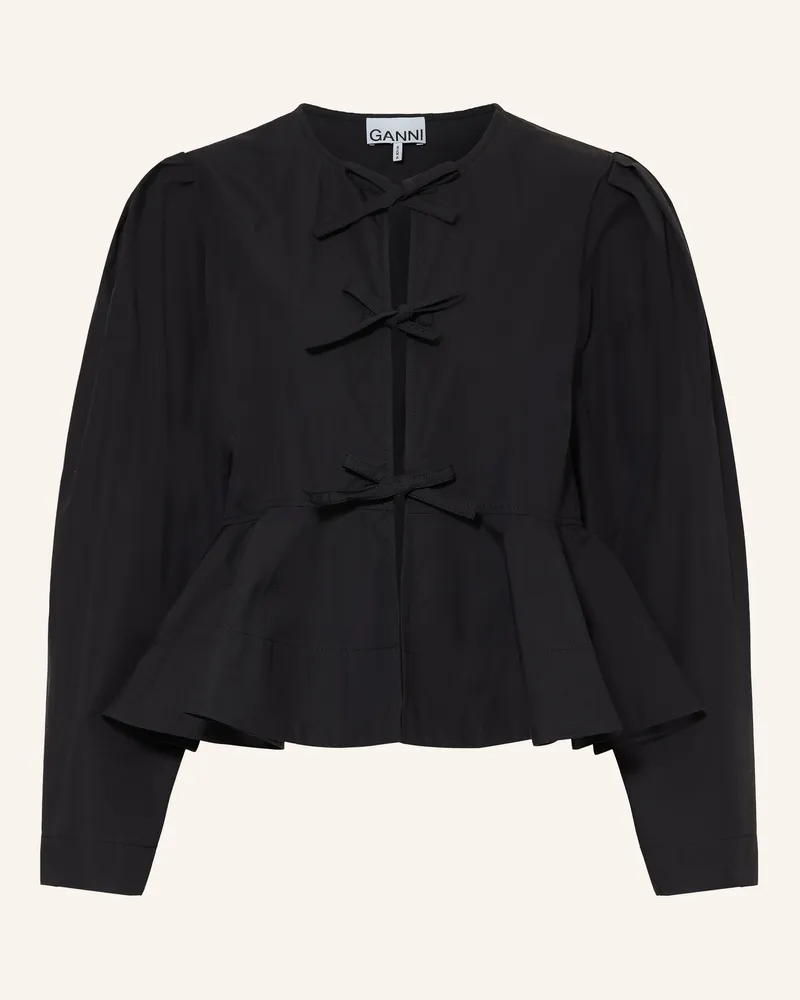 Ganni Bluse schwarz Schwarz