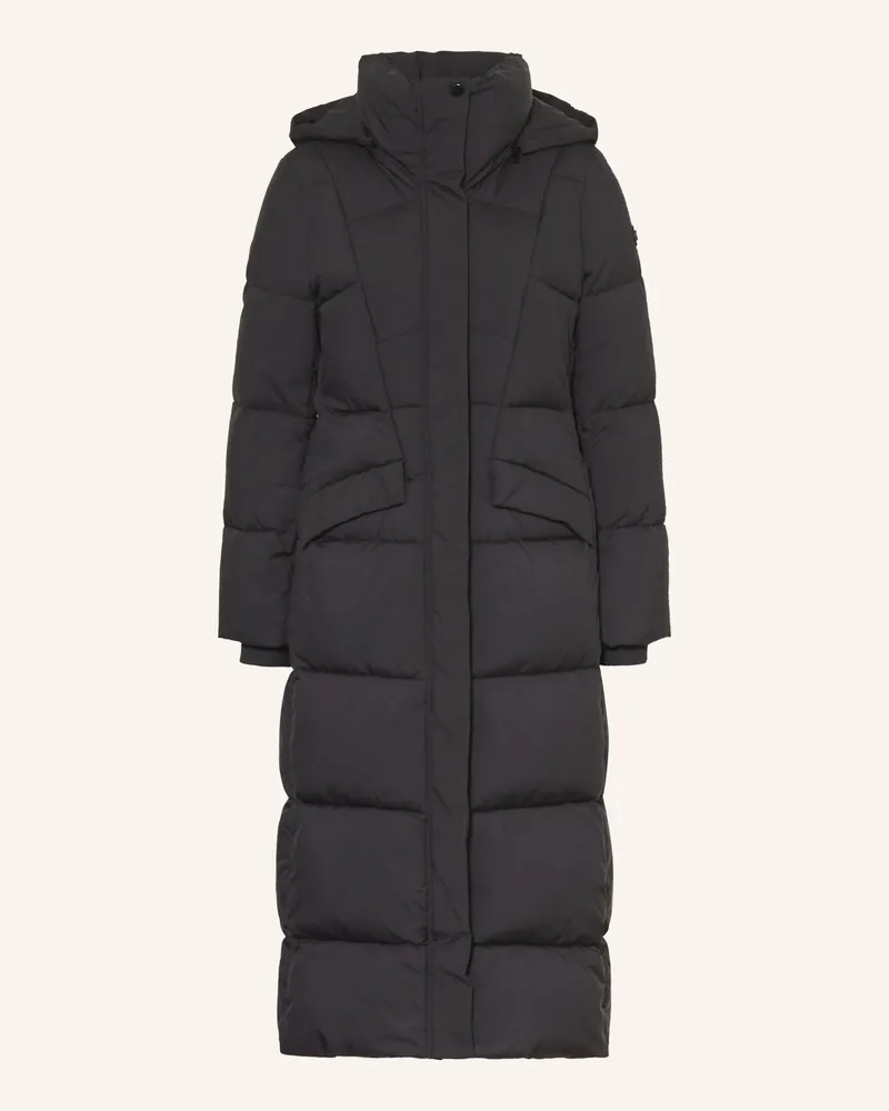 HUGO BOSS Steppmantel PAMAXI mit abnehmbarer Kapuze Schwarz