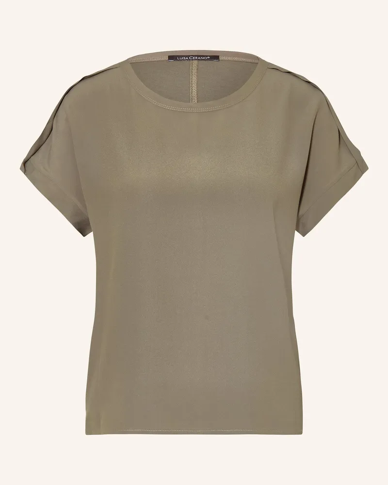Luisa Cerano T-Shirt mit Seide Khaki