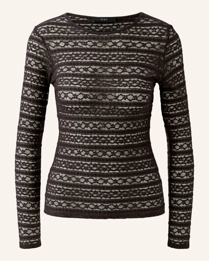Oui  Longsleeve braun Braun