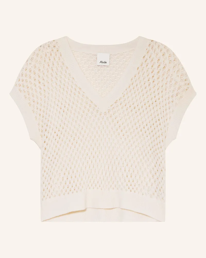 ALLUDE Strickshirt Mit Cashmere weiss Ecru