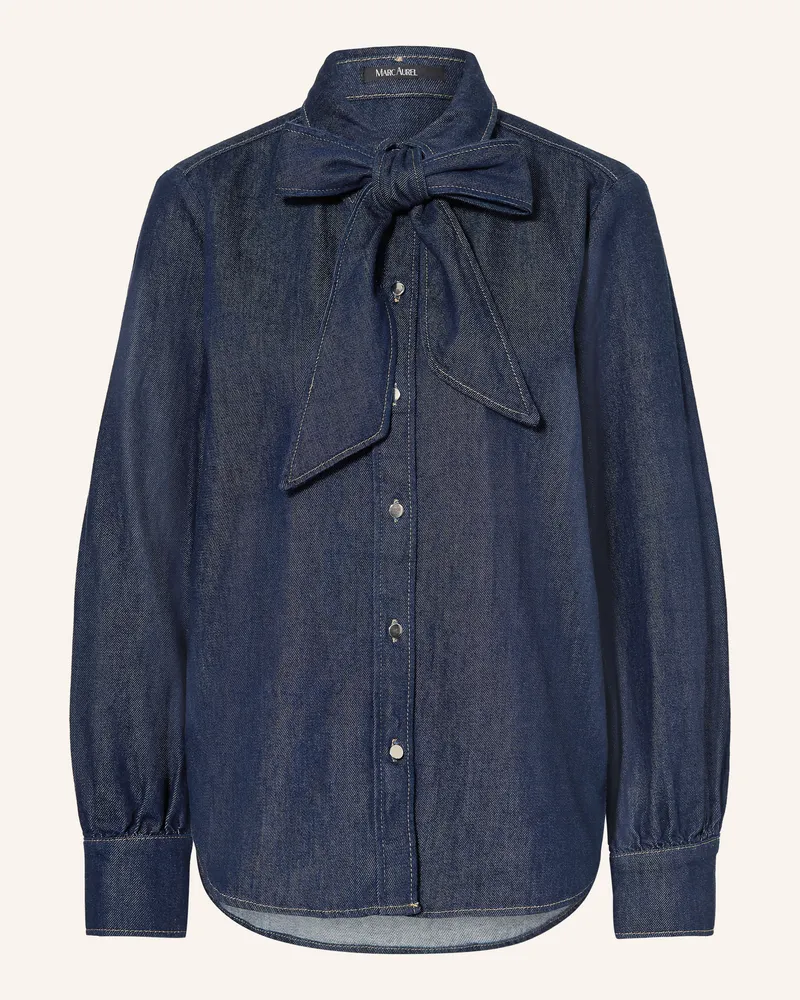 MARC AUREL Jeansbluse Mit Abnehmbarer Schluppe blau Dunkelblau