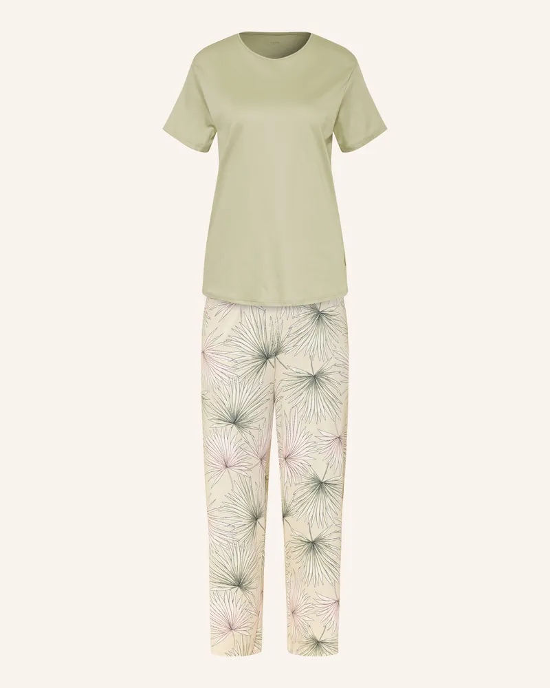 Calida 7/8-Schlafanzug Leaf Dreams gruen Hellgrün