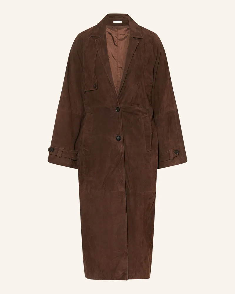 Mrs & HUGS Ledermantel Dunkelbraun