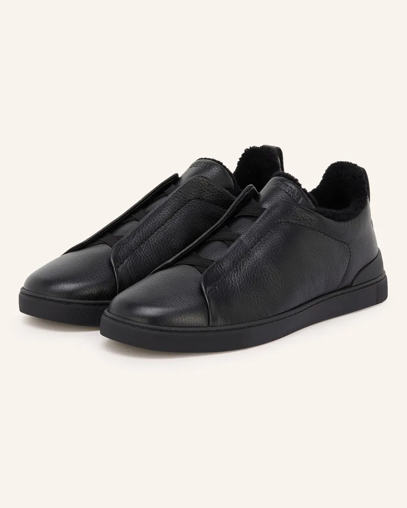 Ermenegildo Zegna Slip-on-Sneaker TRIPLE STITCH Schwarz