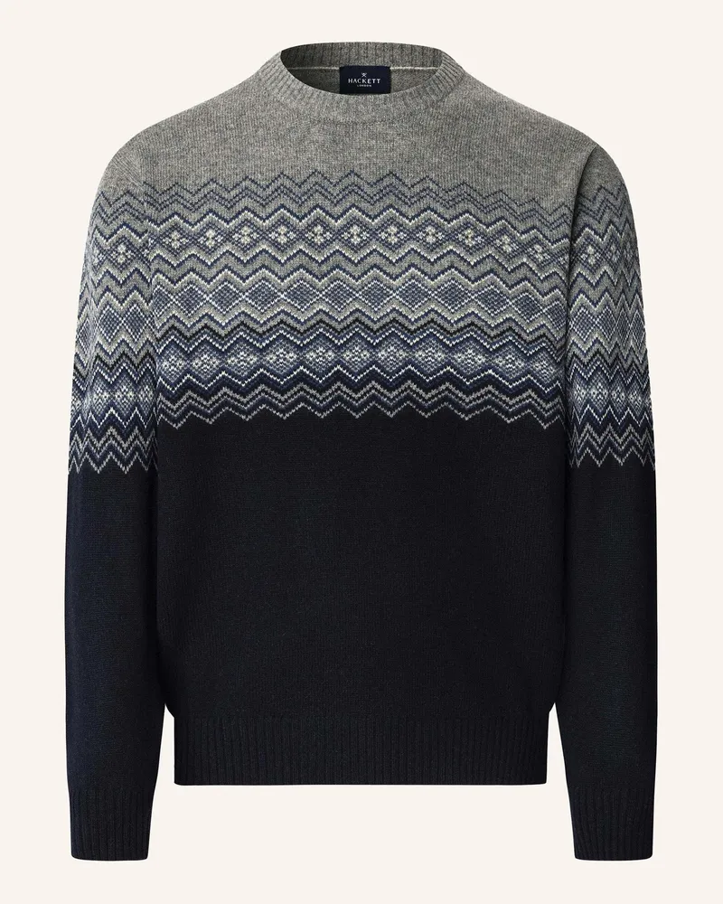 Hackett Pullover FAIRISLE CREW Blau