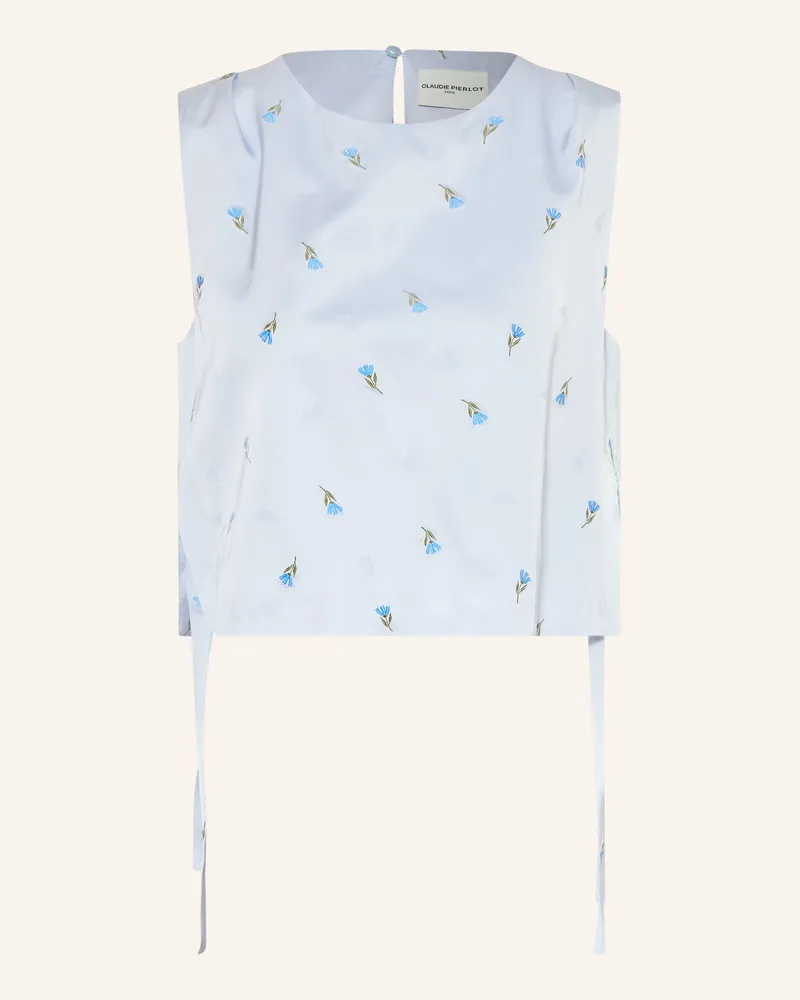 Claudie Pierlot Blusentop aus Satin Hellblau
