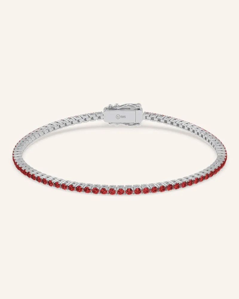 VEYNOU Tennisarmband Velvet Aus 14 Karat Recyceltem Weißgold Und 2,30ct. Rubine silber Weissgold