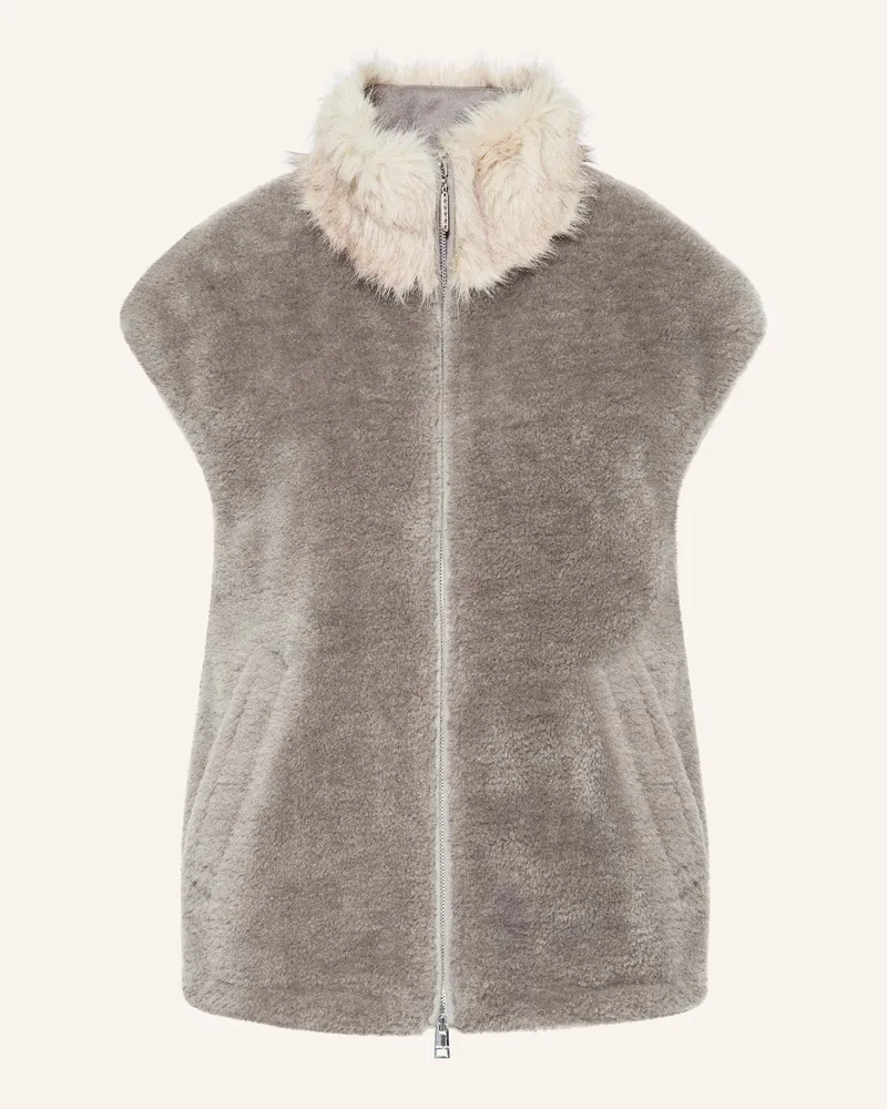 Marc Cain Kunstfell-Weste grau 836