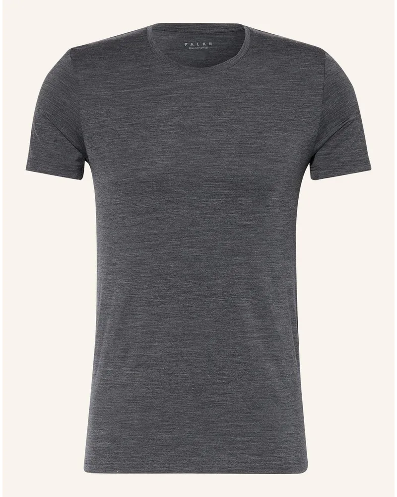 Falke T-Shirt DAILY CLIMAWOOL mit Merinowolle Grau