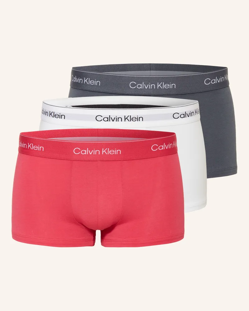 Calvin Klein 3er-Pack Boxershorts Icon Cotton Stretch Low Rise pink Hellrot