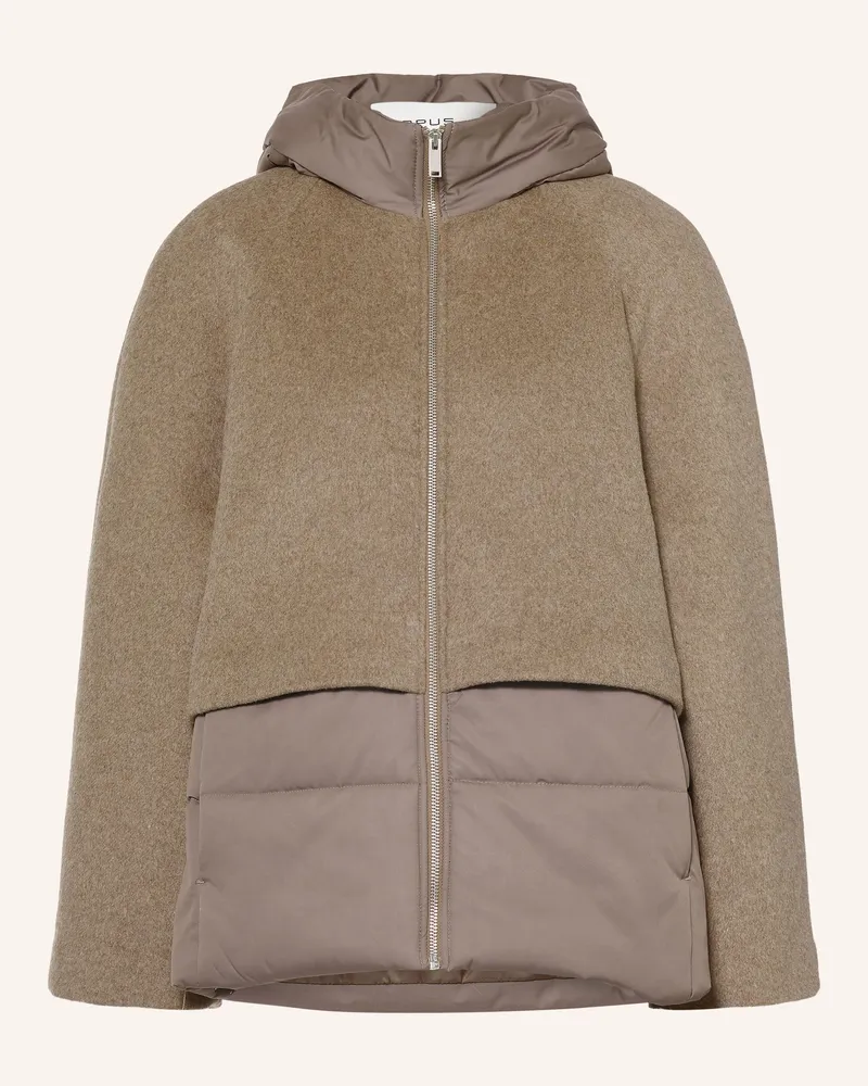 OPUS Steppjacke Halenkos Im Materialmix braun Taupe