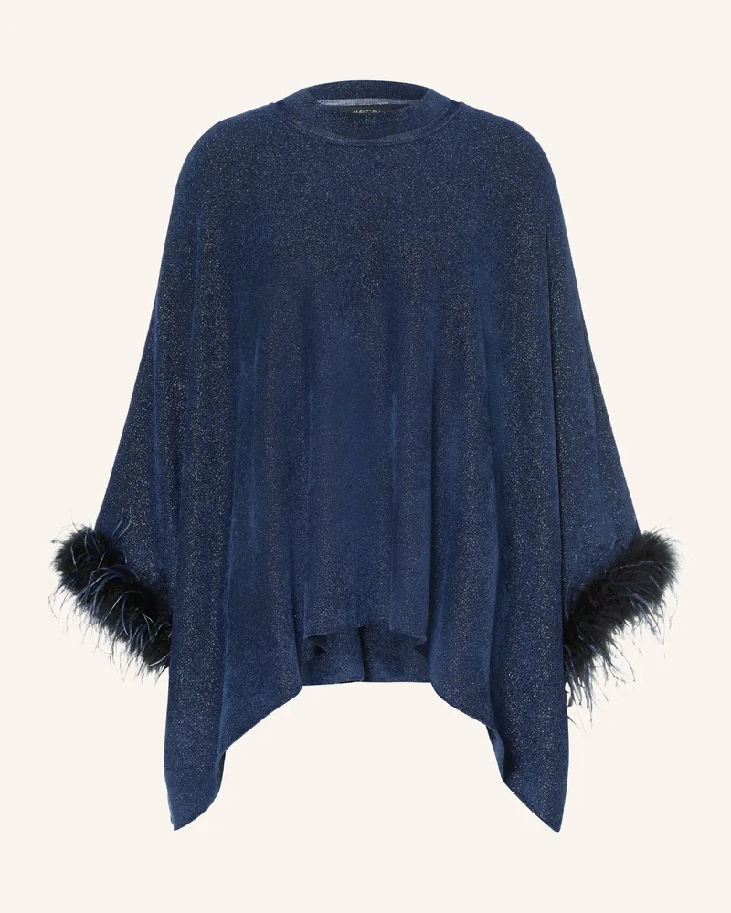 Marc Cain Strick-Poncho Mit Glitzergarn blau 393