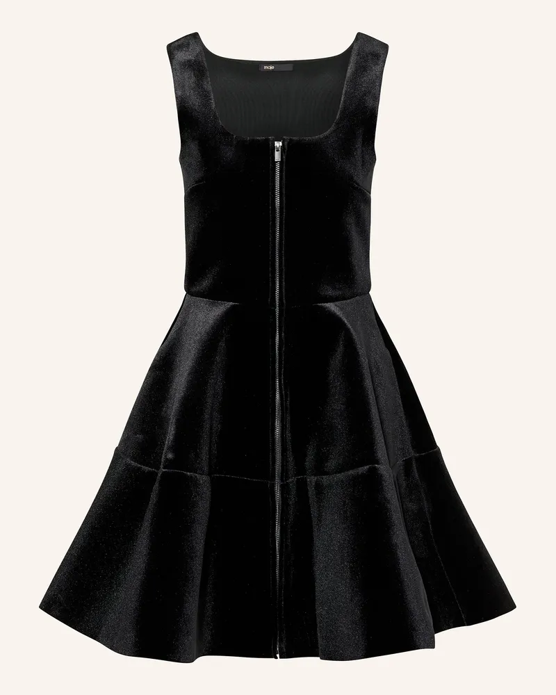 Maje Samtkleid RELVETINA Schwarz