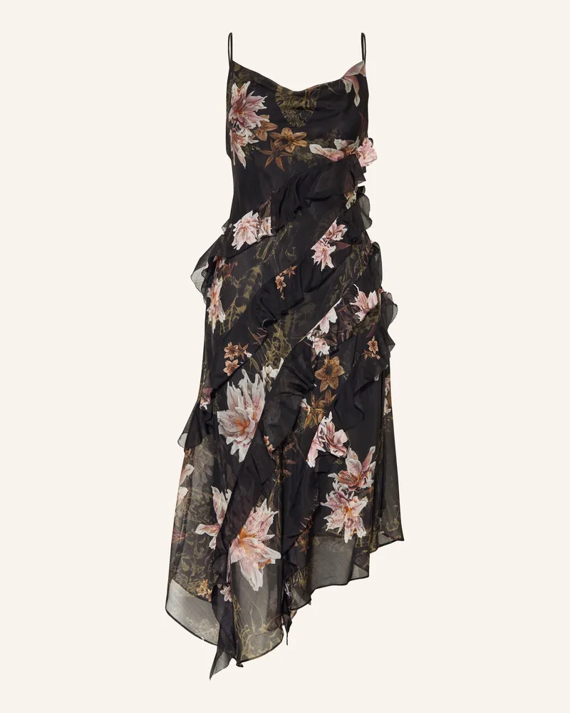 AllSaints Kleid Mit Volants schwarz Schwarz