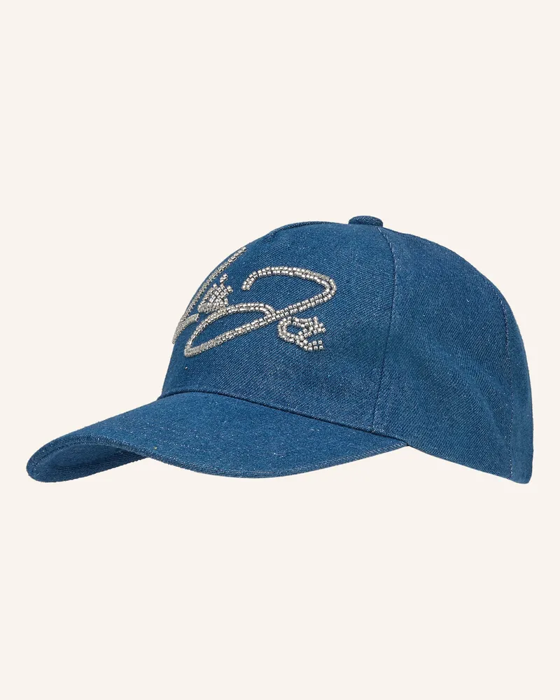 Liu Jo Jeans-Cap mit Schmucksteinen Blau