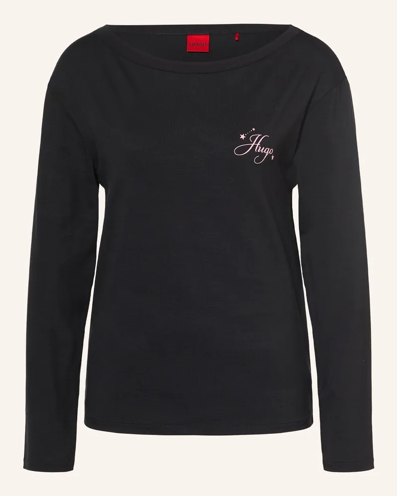 HUGO BOSS Schlafshirt schwarz Schwarz